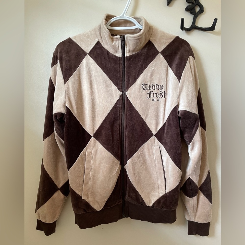 Teddy Fresh Diamond Velour Track Jacket - Unisex XS